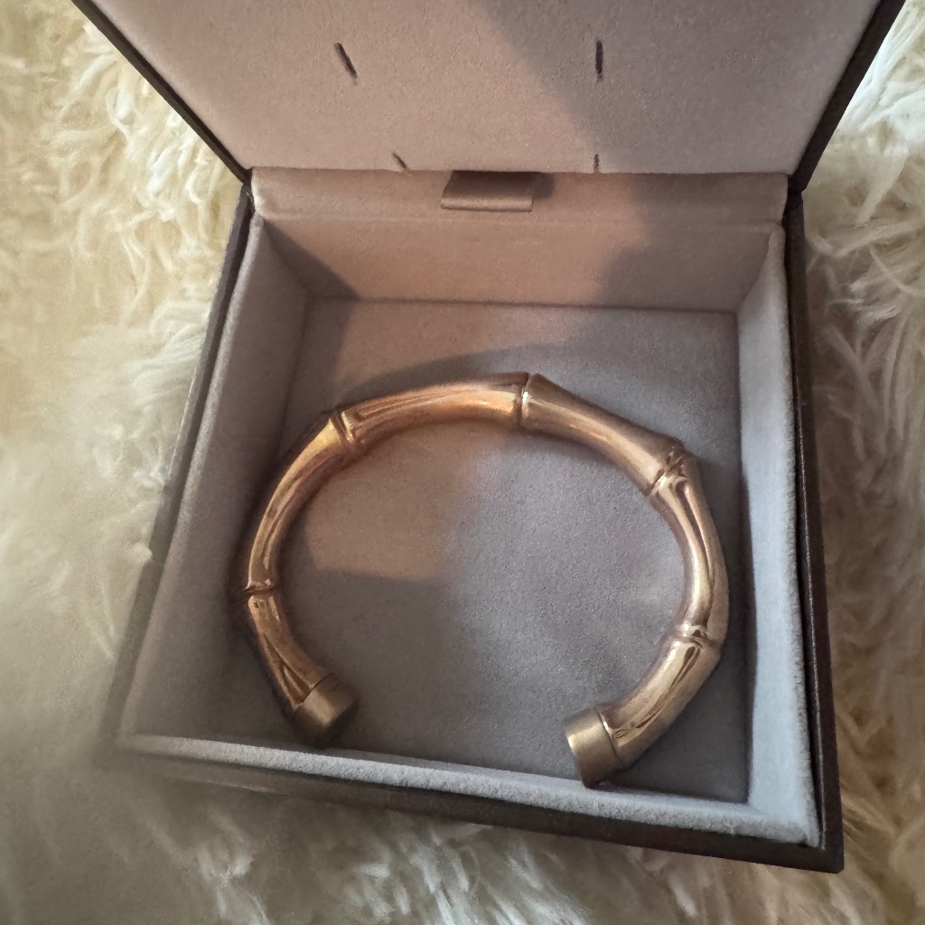 Authentic Gucci Silver Bamboo Unisex Bracelet
